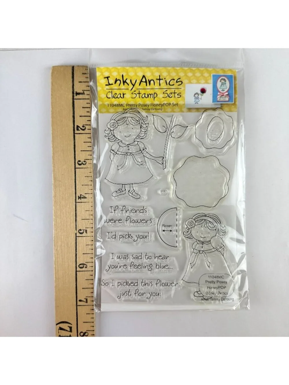 Inky Antics Clear Stamp Set Pretty Posey HoneyPOP
